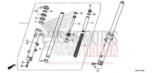 FOURCHETTE AVANT NC750DE de 2014